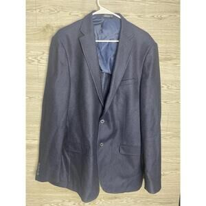 Calvin Klein Blazer Mens 44R 100% Wool Navy Blue